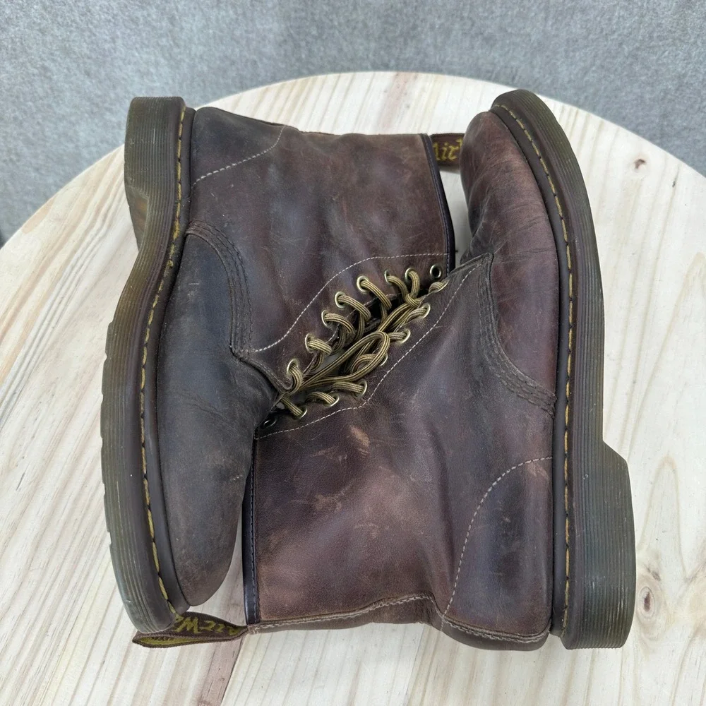 Dr. Martens 1460 Crazy Horse Leather Boots Mens 11 Brown Distressed 8-Eye
